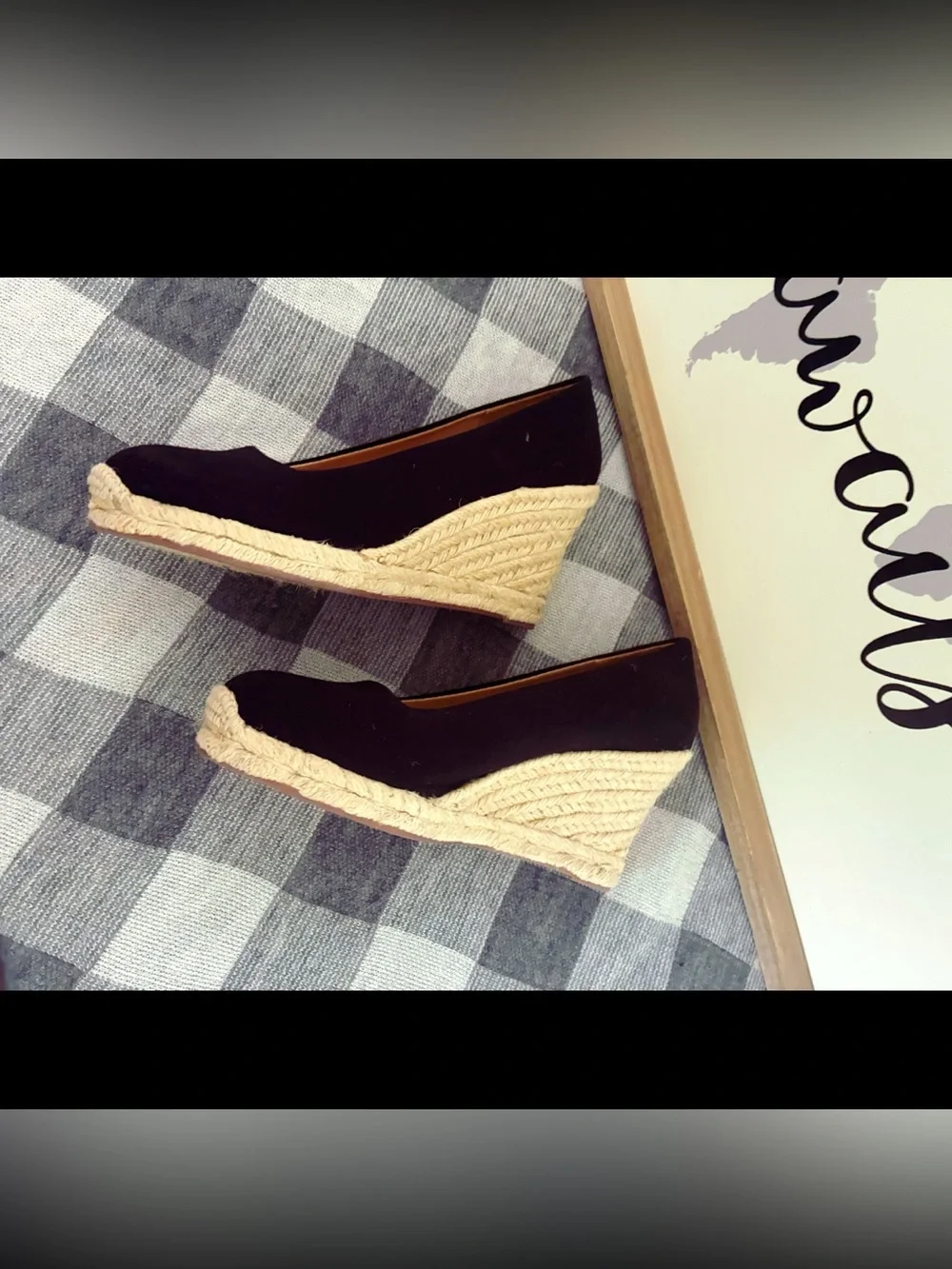 J. Crew “Seville” Espadrille Wedge in Black Canvas